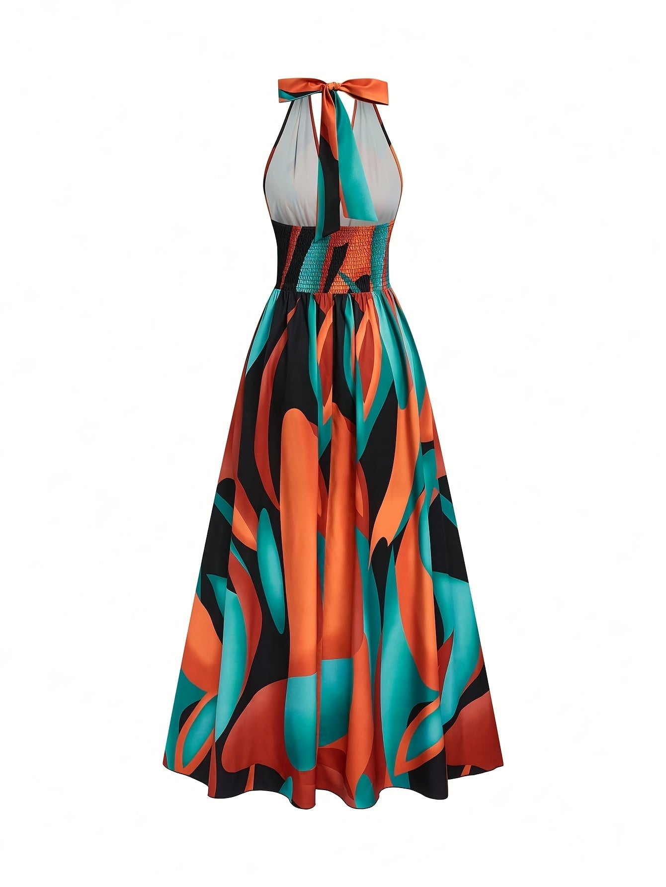Floral Print Backless Sleeveless Maxi Dress for Women
