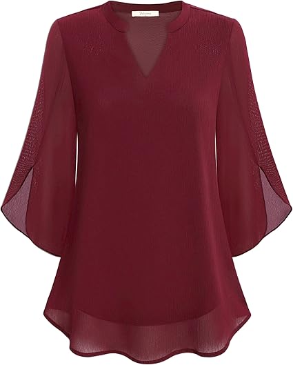 Women's Blouse | V-Neck Design with 3/4 Length Sleeves