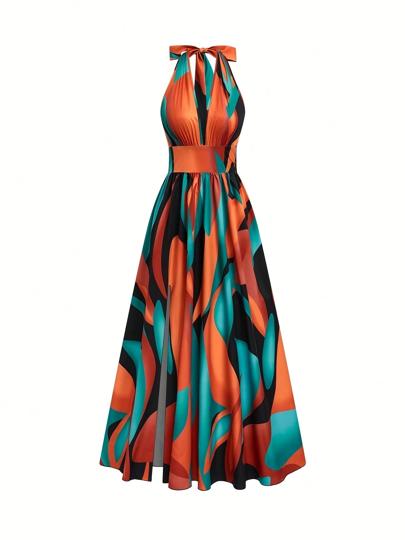 Floral Print Backless Sleeveless Maxi Dress for Women