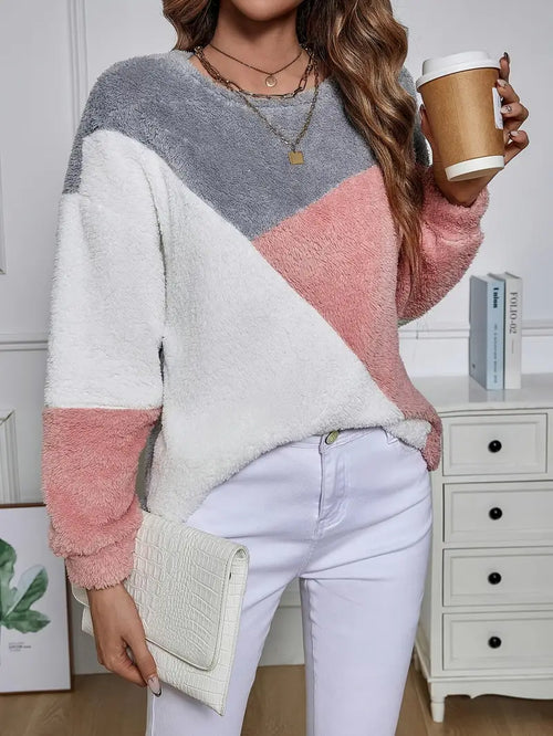 Barbara™ Women's Sweater with Triangular Color Blocks