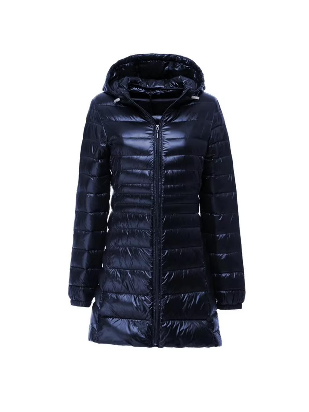 Women's Quilted Winter Jacket | Long Hooded Coat