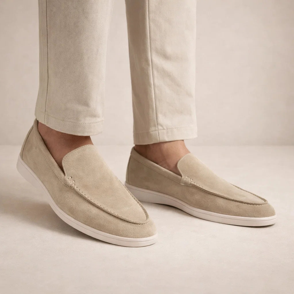 Suede Slip-On Loafers for Men Regular Fit Low Shaft