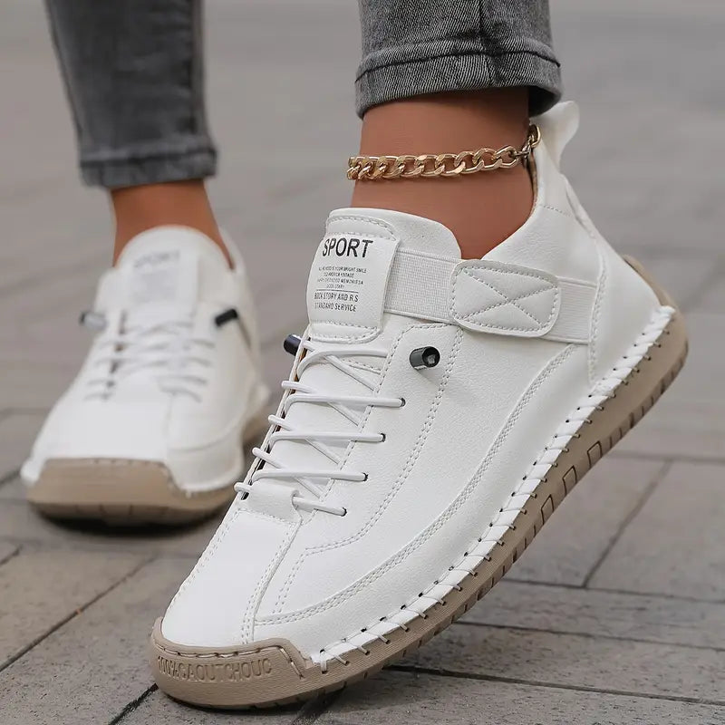 Leather Orthopedic Cushioned Sneakers for Women with Supportive Arch Sole