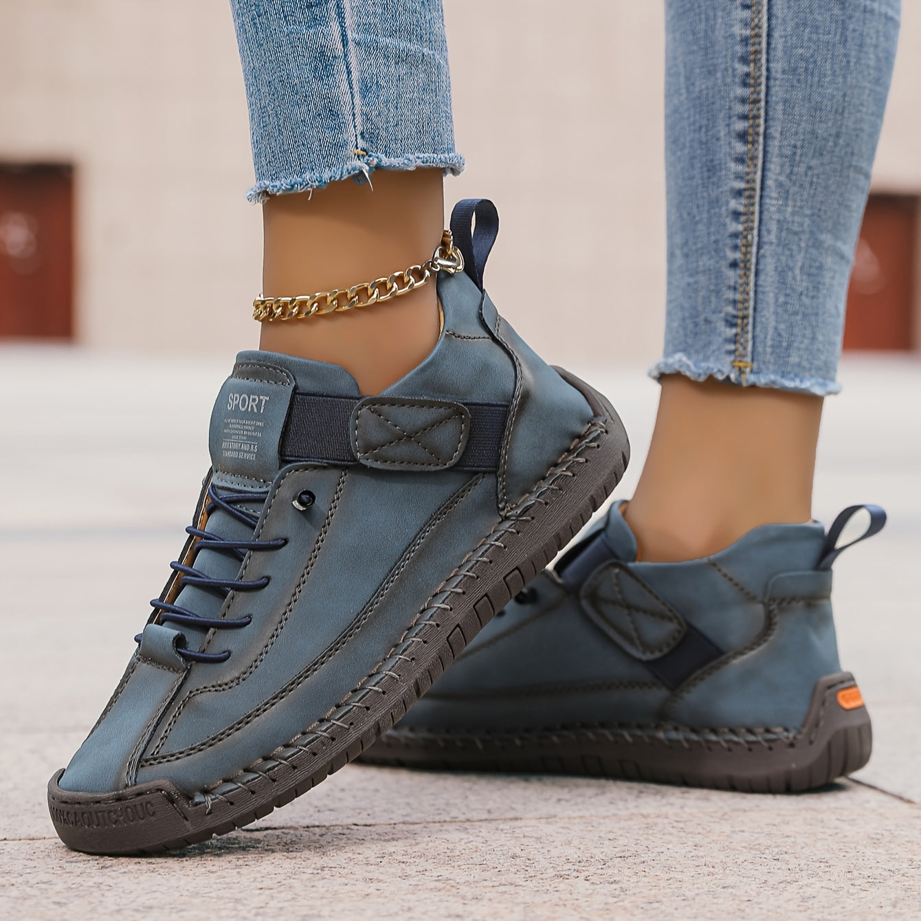 Slip-On Orthopedic Sneakers for Women with Velcro Strap