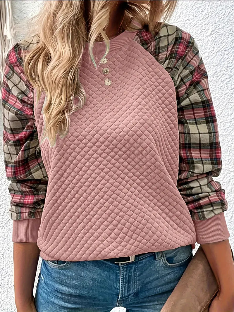 Babette™ Women's Sweater with Checked Sleeves