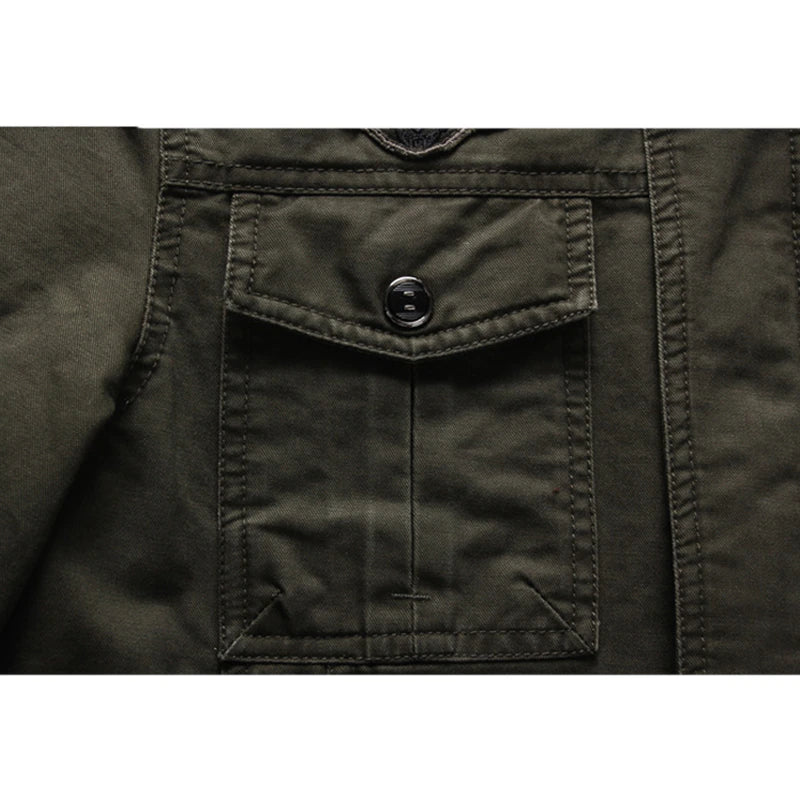 Olive Green Modern Military Zip-Up Jacket for Men | Fitted Casual Outerwear