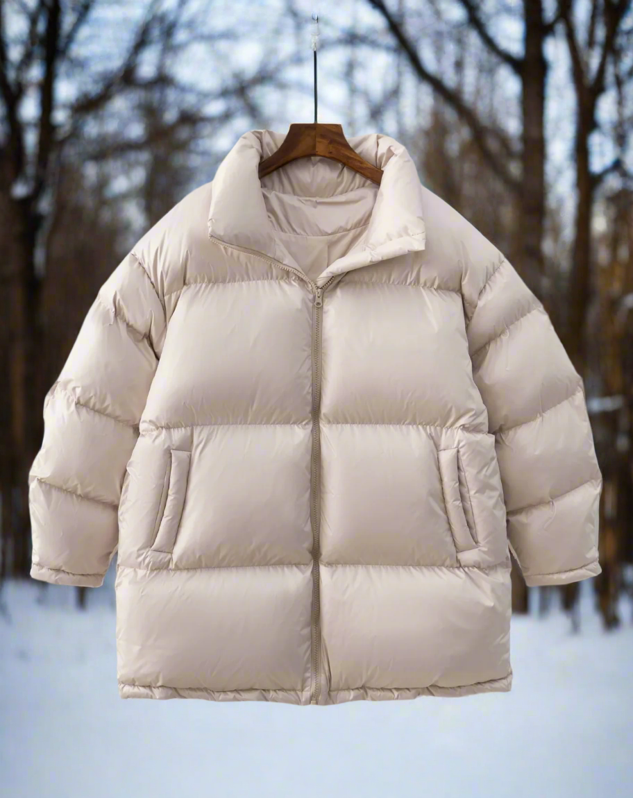 Women's Winter Coat | Quilted Loose Fit with High Collar