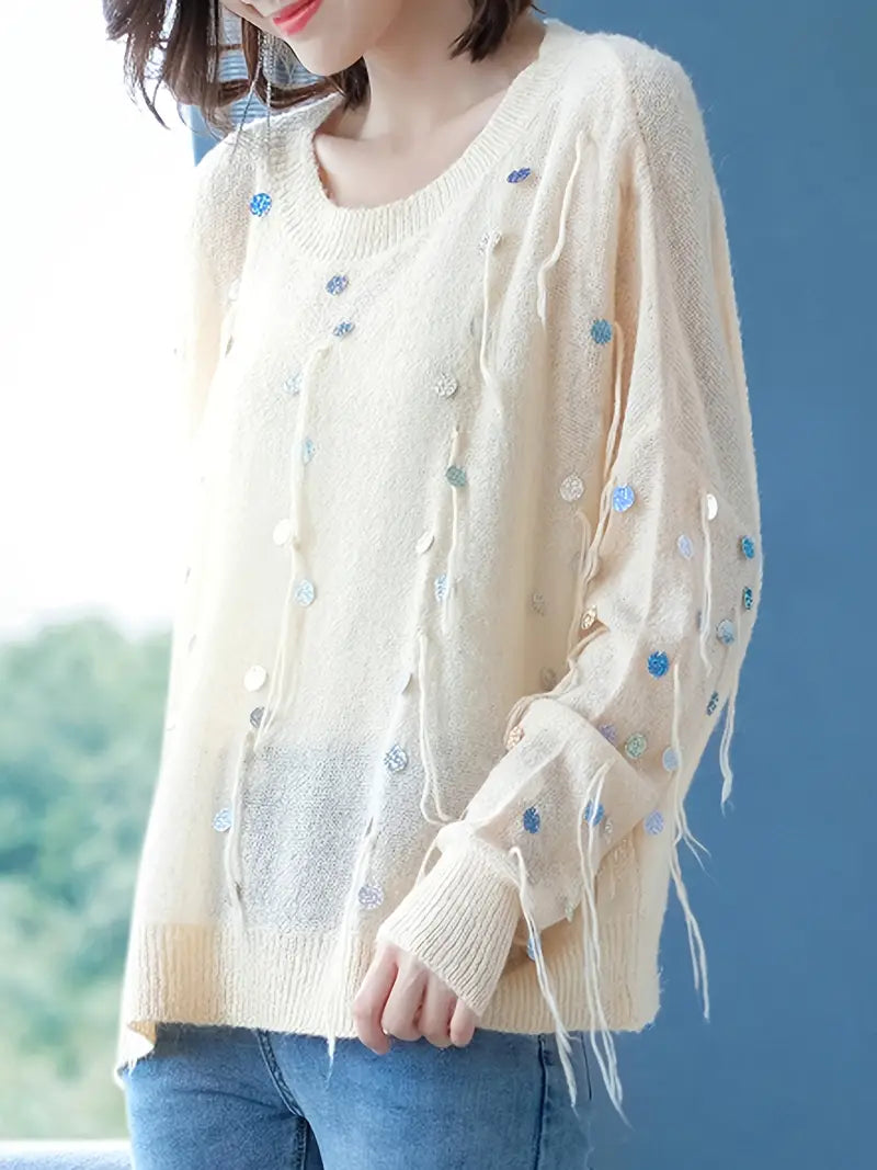 Beatrice™ Playful Sweater with Metallic Accents