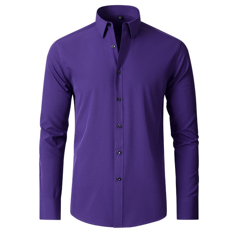 Stretch Wrinkle Resistant Slim Fit Dress Shirt for Men | Business Casual Wear
