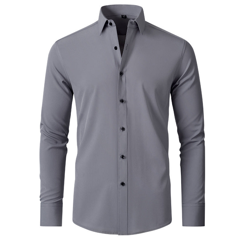 Stretch Wrinkle Resistant Slim Fit Dress Shirt for Men | Business Casual Wear