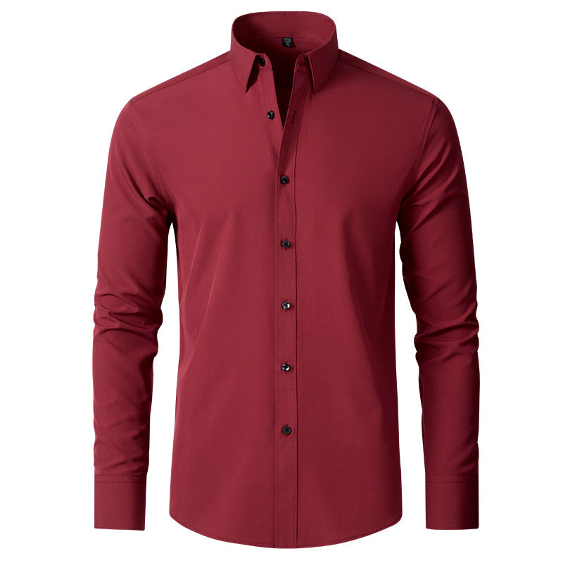 Stretch Wrinkle Resistant Slim Fit Dress Shirt for Men | Business Casual Wear