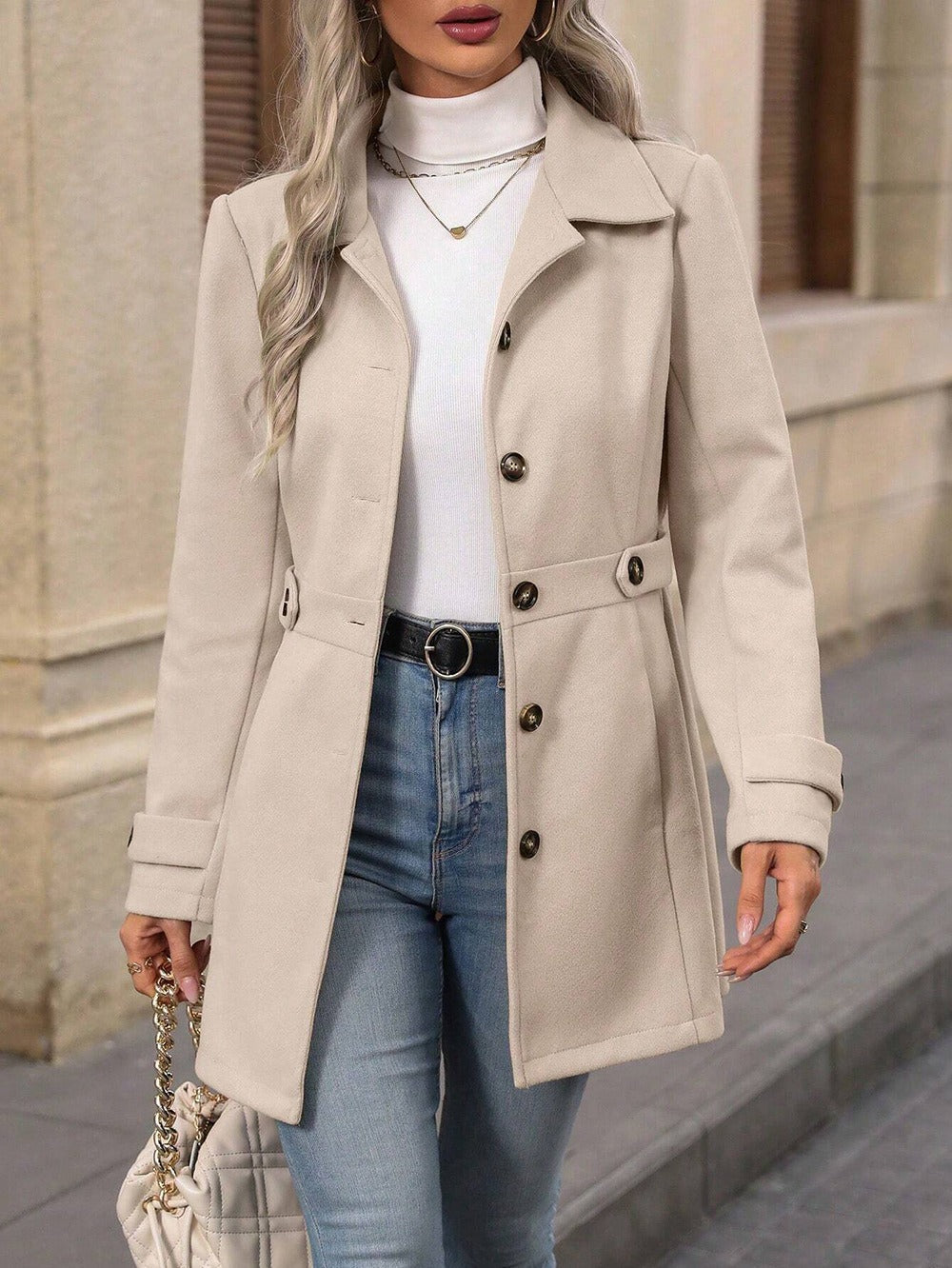 Women's Trench Coat | Adjustable Waist Belt