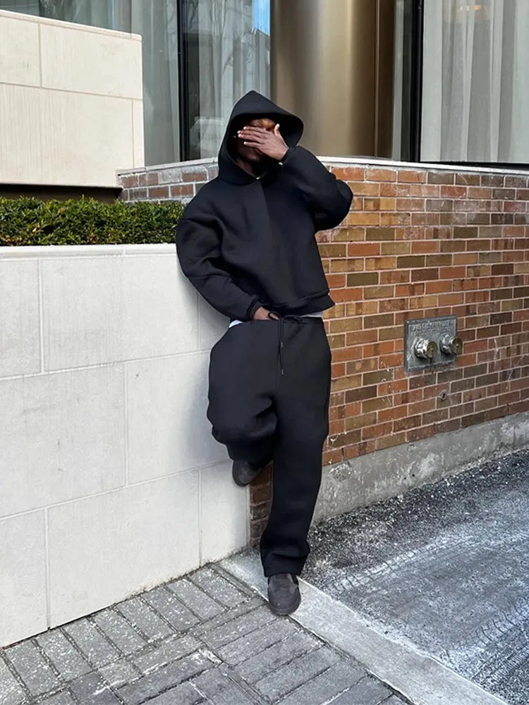 Long Sleeve Zip Jacket and Elastic Waist Jogger Pants Tracksuit Set for Men