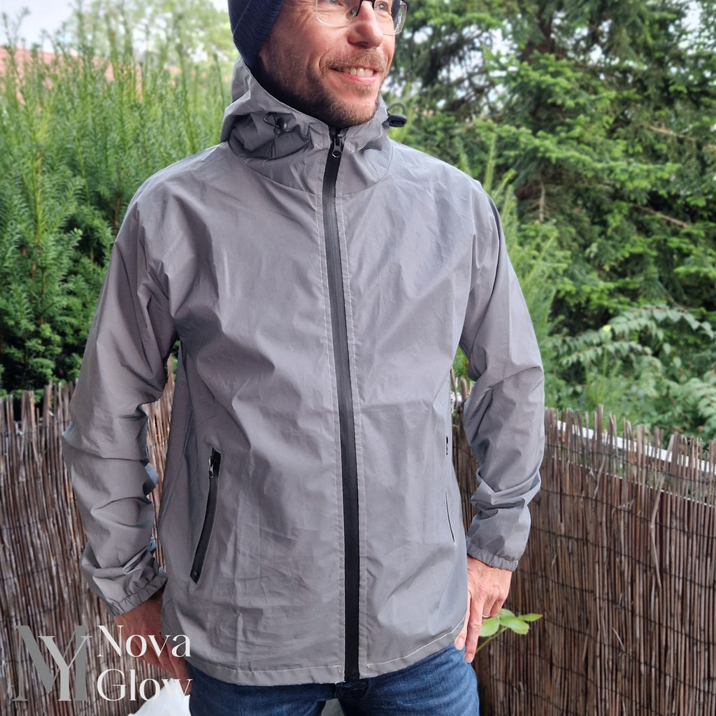 Reflective Windproof Water Resistant Running Jacket for Men | Night Cycling