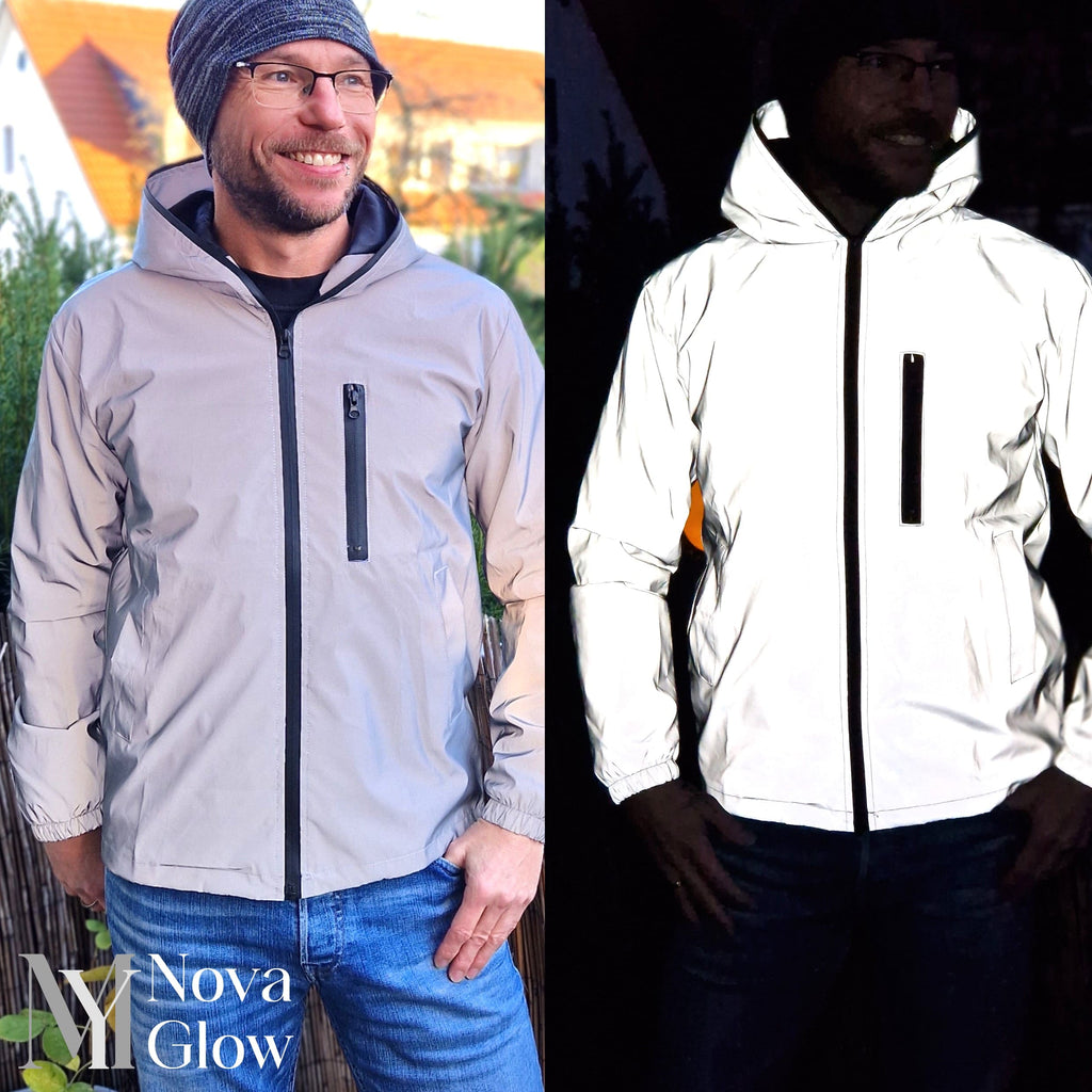 Reflective Windproof Water Resistant Running Jacket for Men | Night Cycling