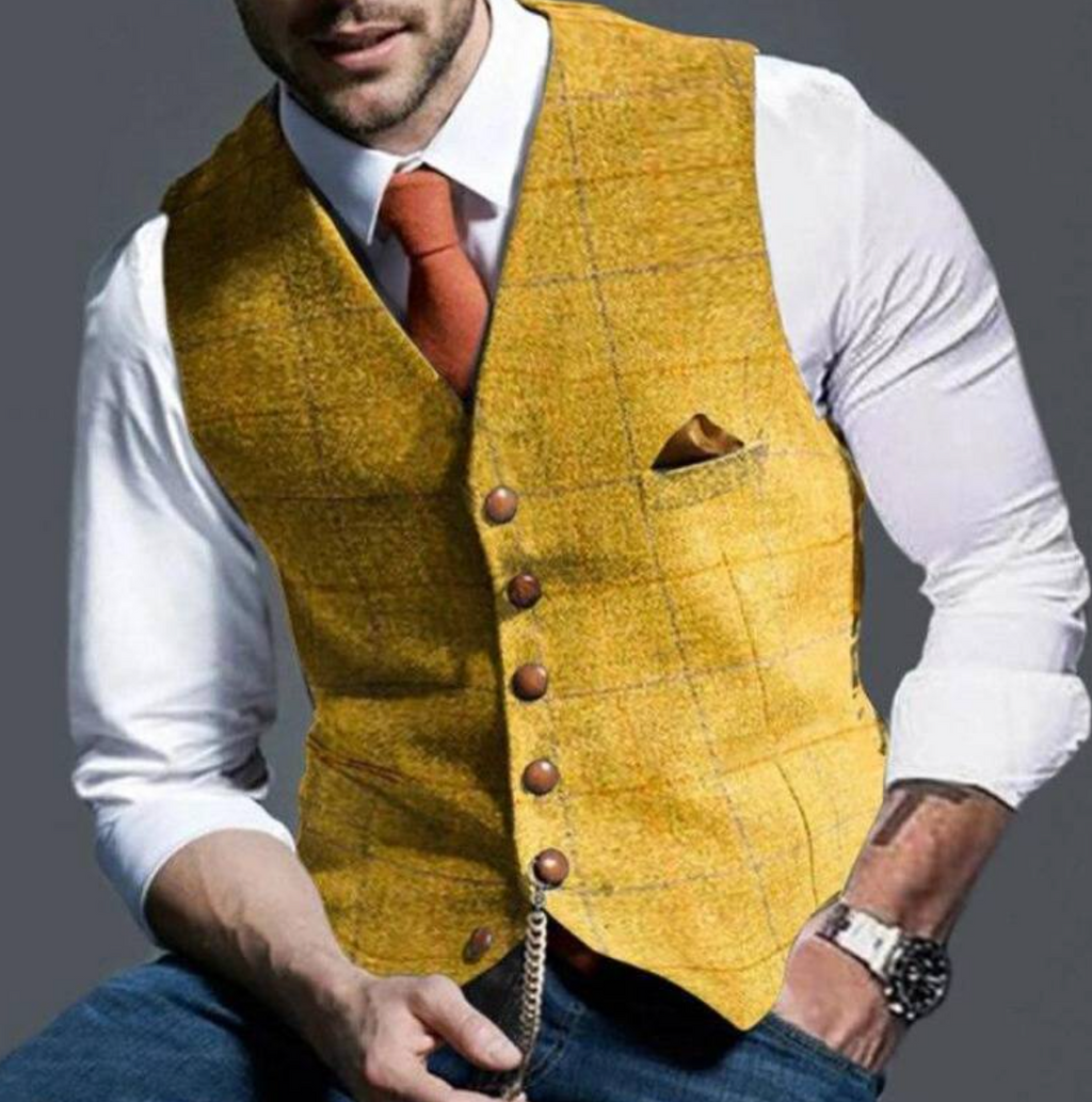Structured Retro Vest for Men | Tailored Vintage Style Collection