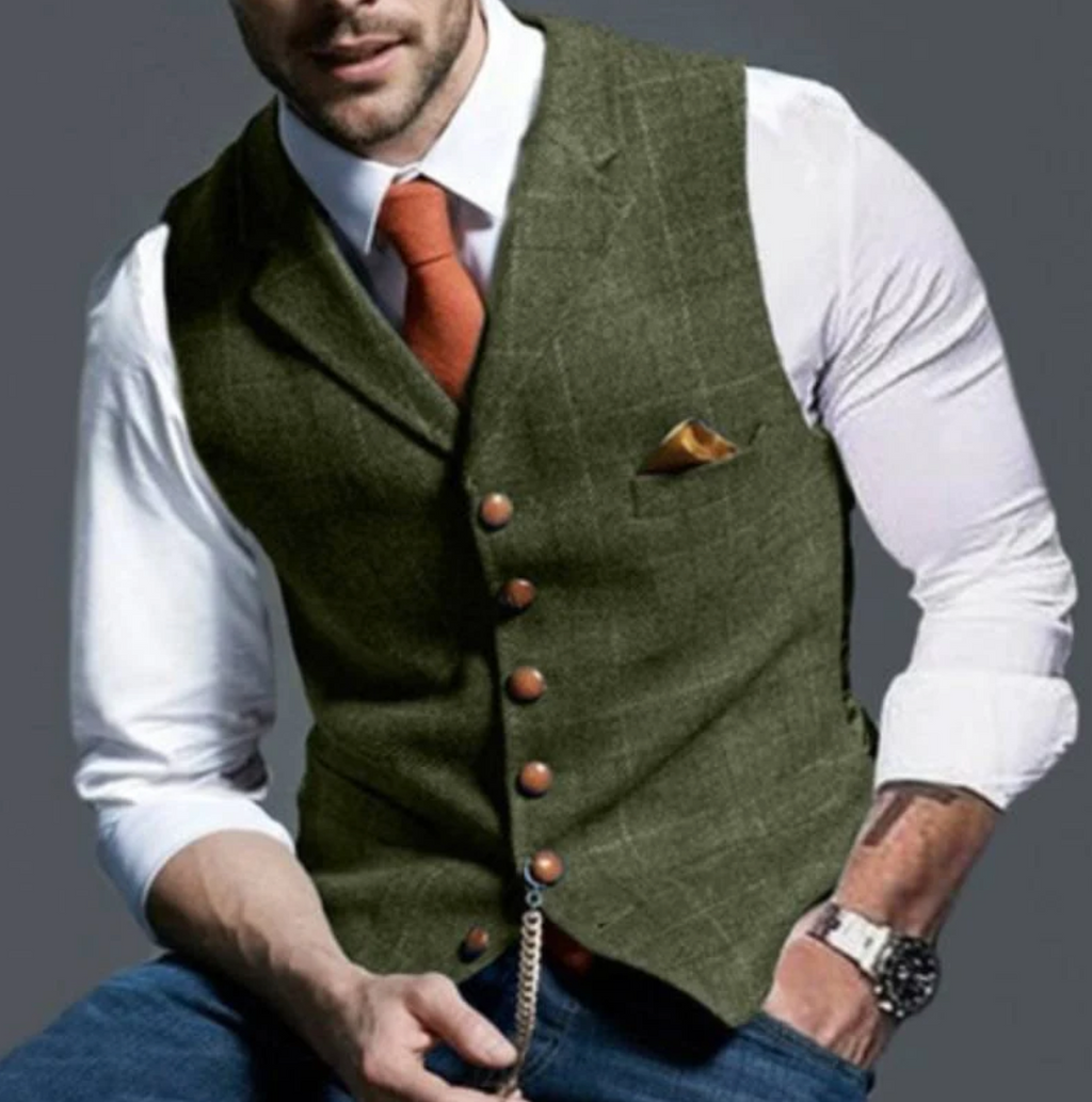 Structured Retro Vest for Men | Tailored Vintage Style Collection