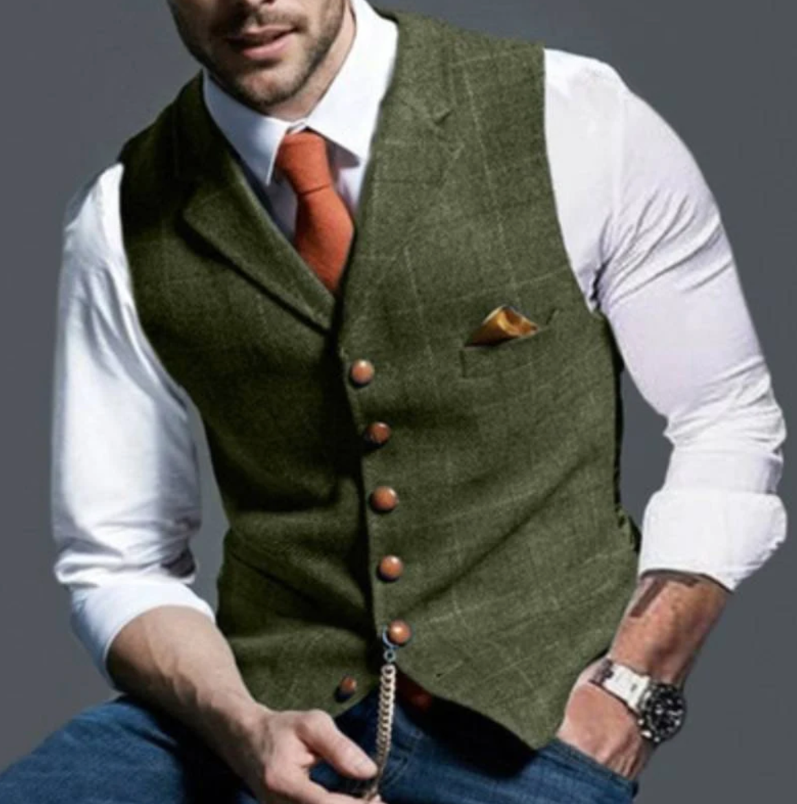Structured Retro Vest for Men | Tailored Vintage Style Collection