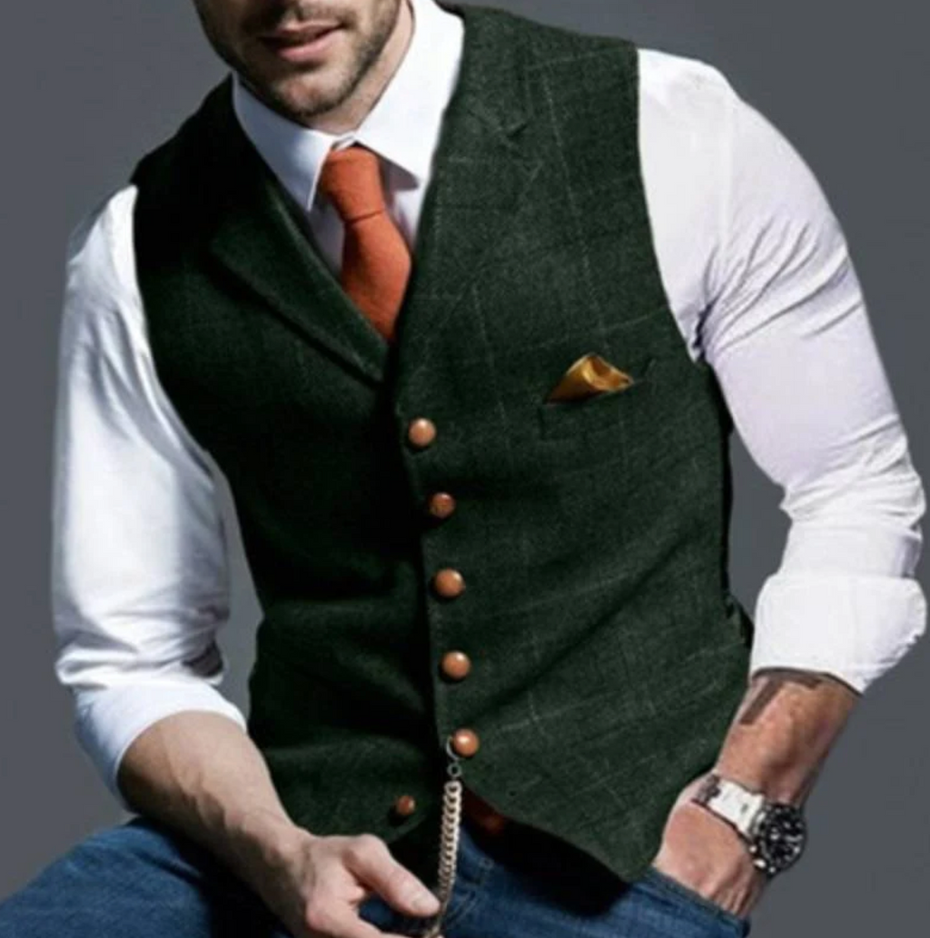Structured Retro Vest for Men | Tailored Vintage Style Collection