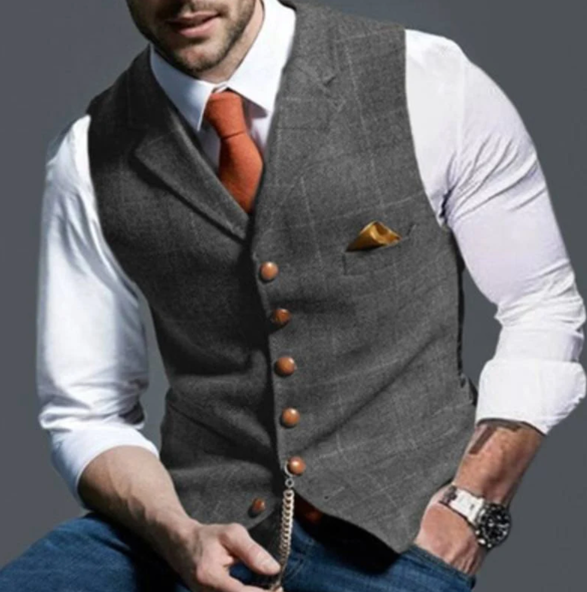 Structured Retro Vest for Men | Tailored Vintage Style Collection