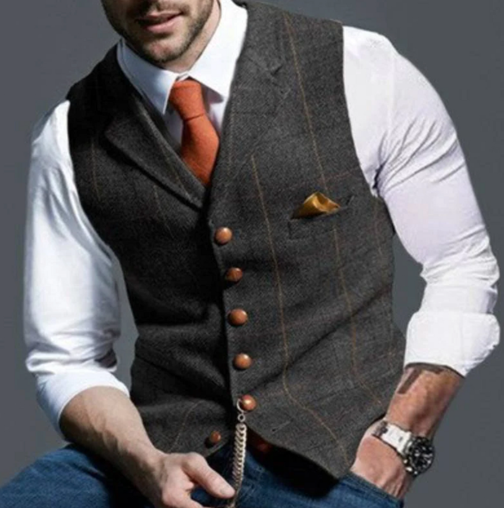 Structured Retro Vest for Men | Tailored Vintage Style Collection