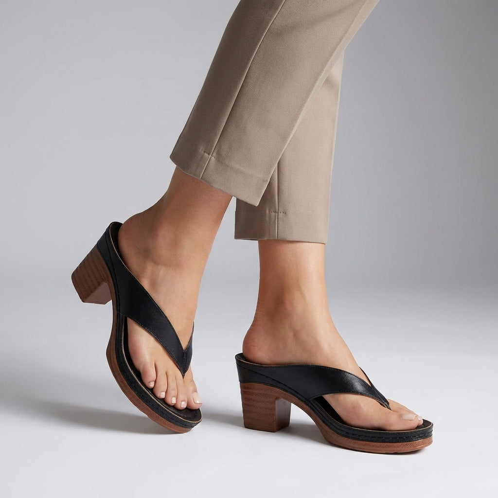 Block Heel Thong Platform Sandals for Women