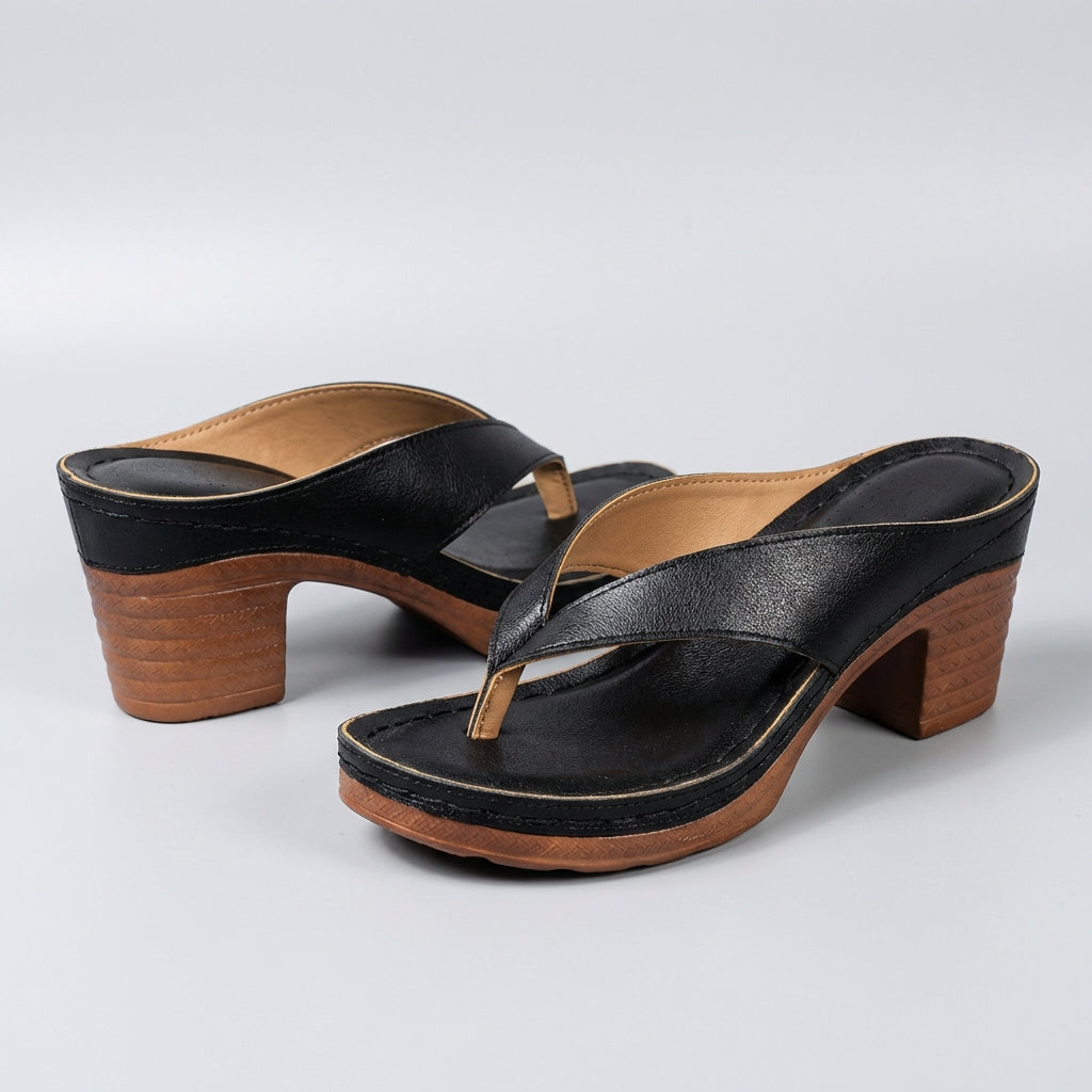 Block Heel Thong Platform Sandals for Women