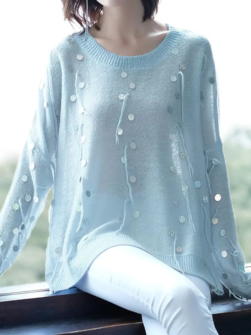 Beatrice™ Playful Sweater with Metallic Accents