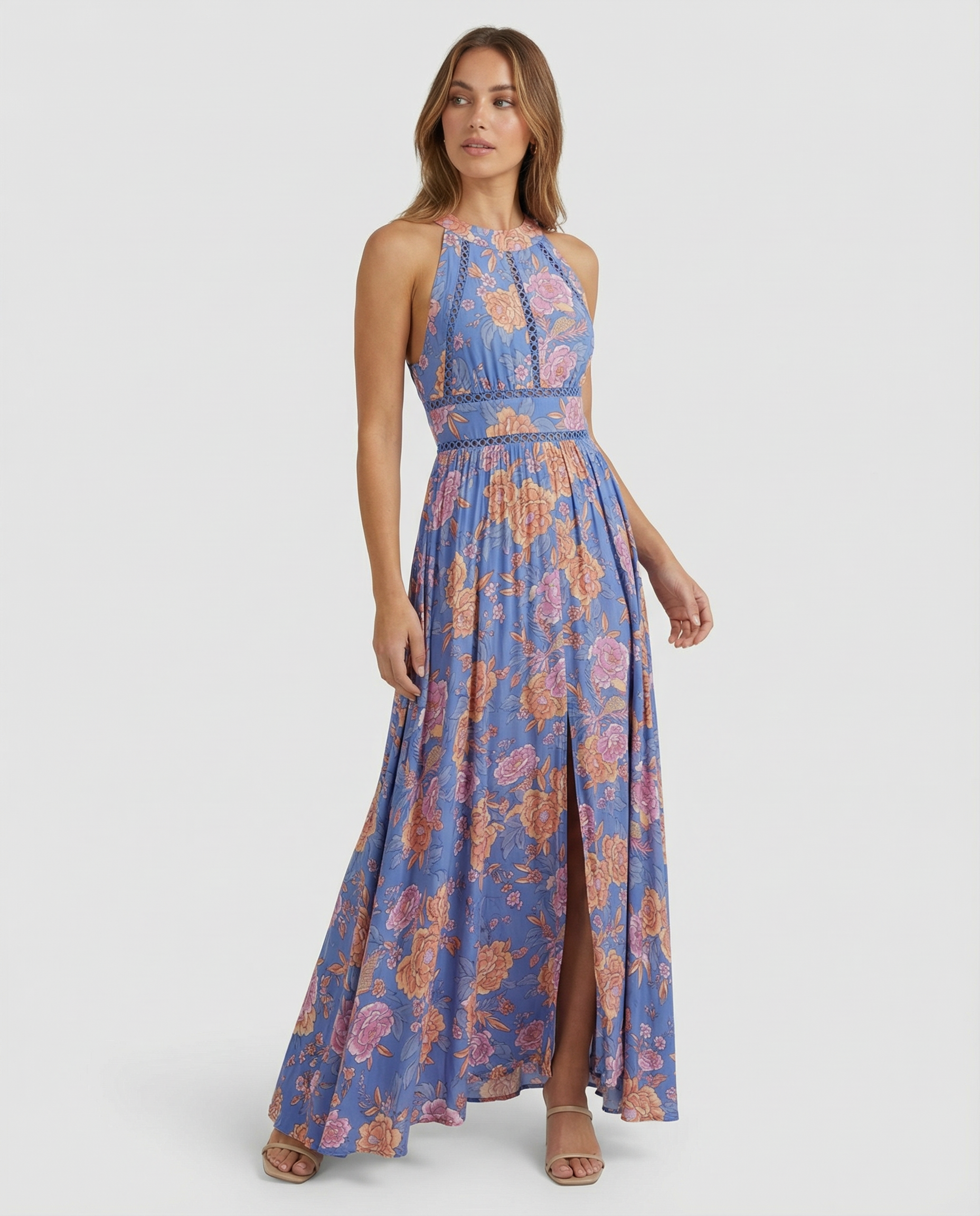 Floral Sleeveless Backless Maxi Dress for Women | Summer Holiday