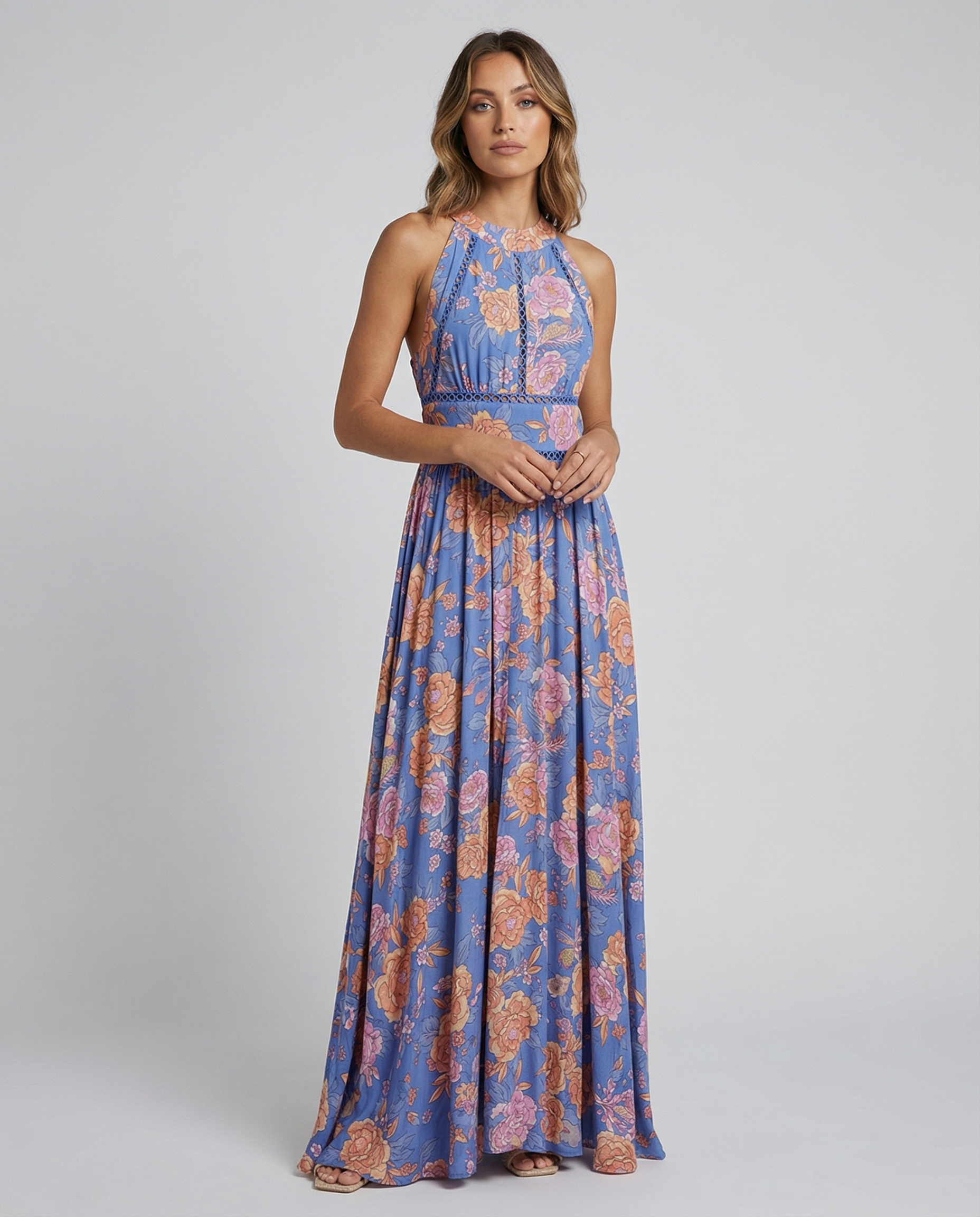 Floral Sleeveless Backless Maxi Dress for Women | Summer Holiday