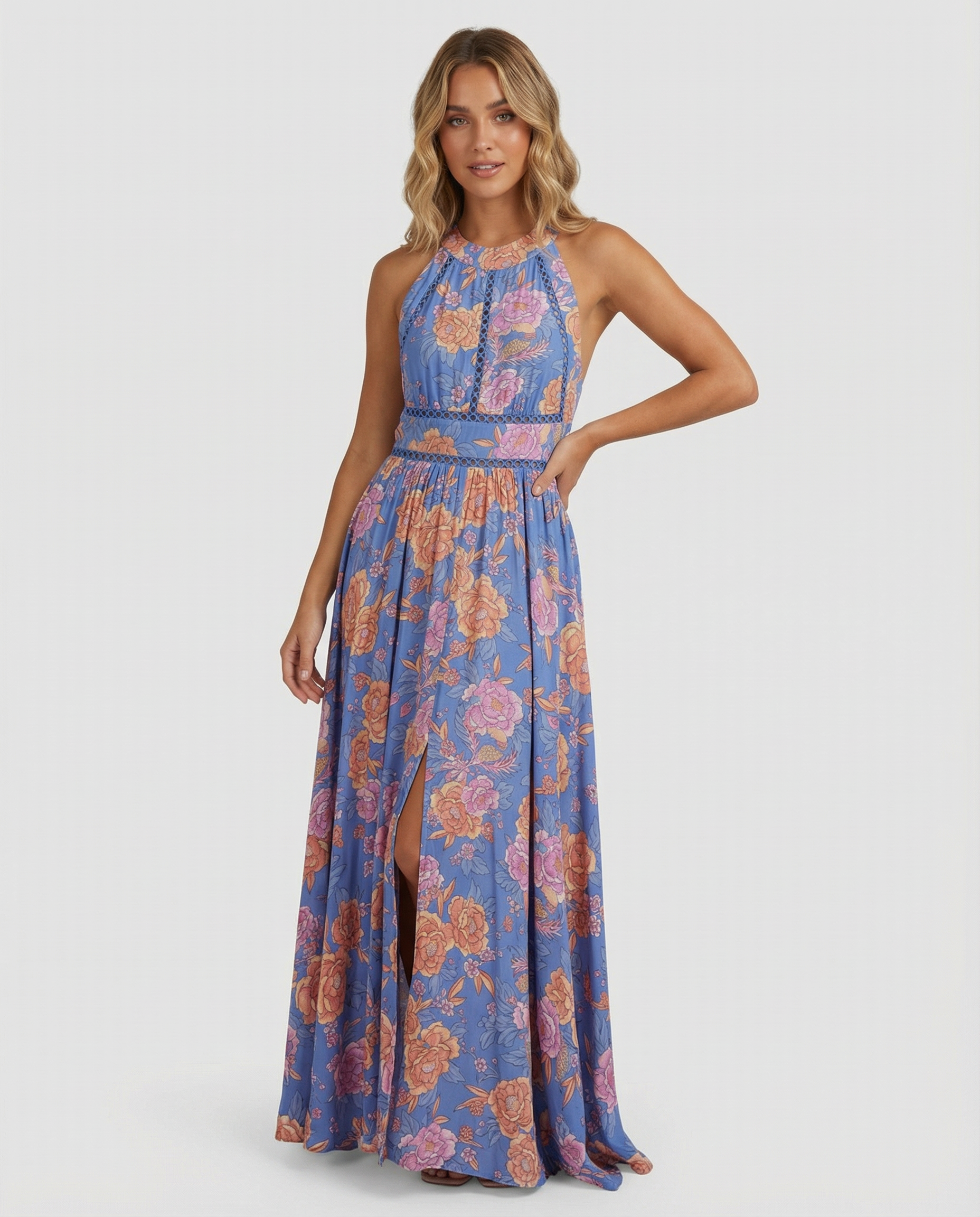 Floral Sleeveless Backless Maxi Dress for Women | Summer Holiday