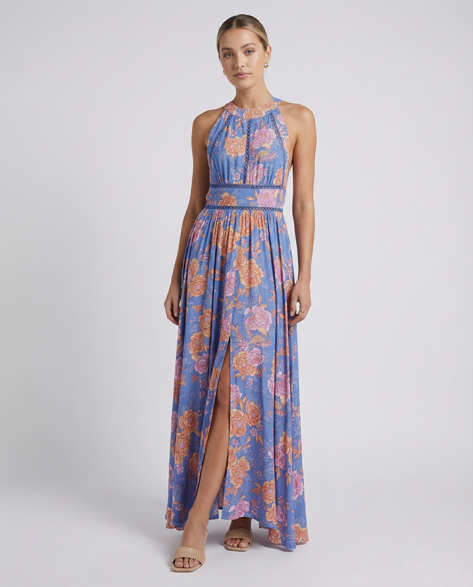 Floral Sleeveless Backless Maxi Dress for Women | Summer Holiday