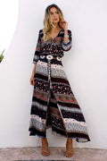 Black Floral V-Neck Maxi Dress for Women | Wedding Guest