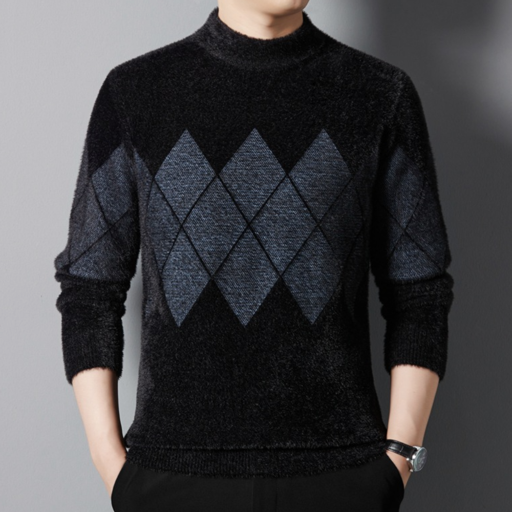 Luxe™ Men's Sweater with Diamond Pattern
