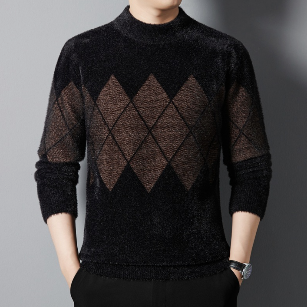 Luxe™ Men's Sweater with Diamond Pattern