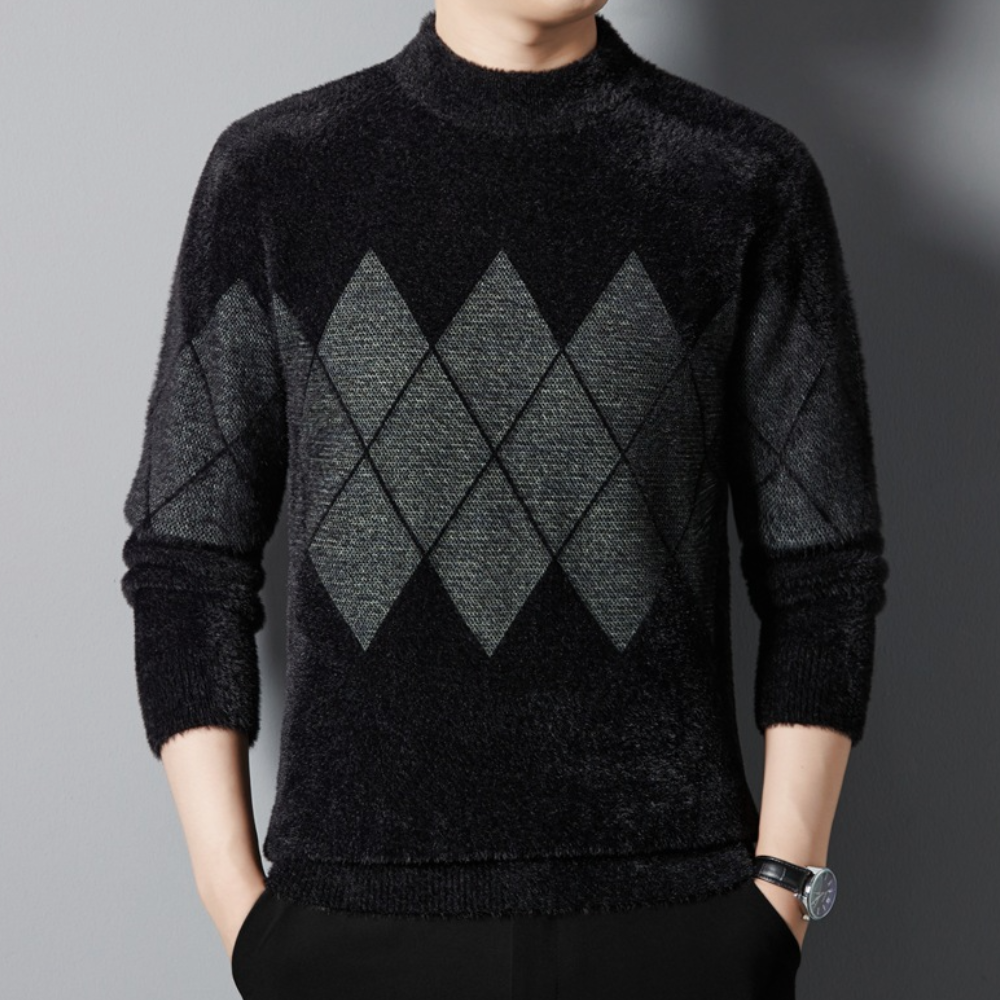 Luxe™ Men's Sweater with Diamond Pattern