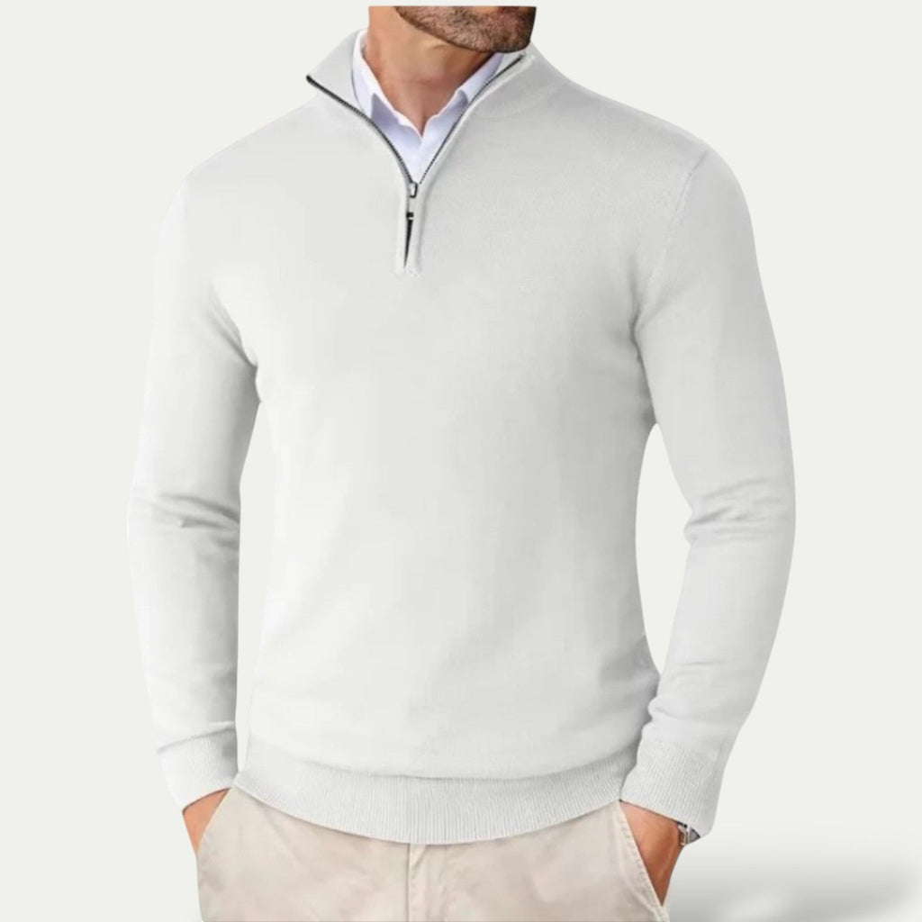 Men's Pullover with Zipper and Long Sleeves for Casual Style