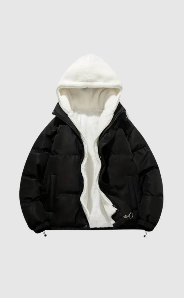 Warm Women's Winter Jacket with Zipper | Quilted with Hood