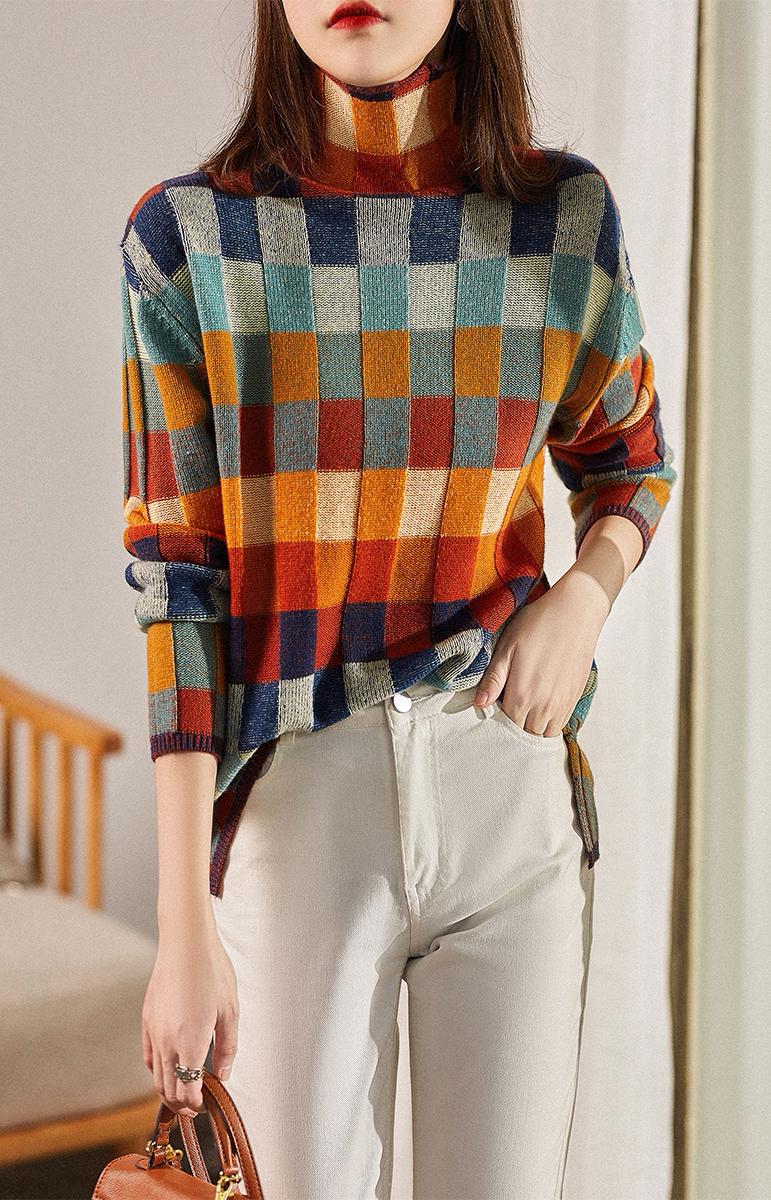 Louisa™ Colorful Checkered Sweater