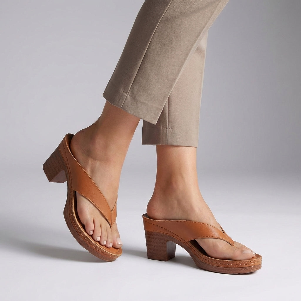 Block Heel Thong Platform Sandals for Women
