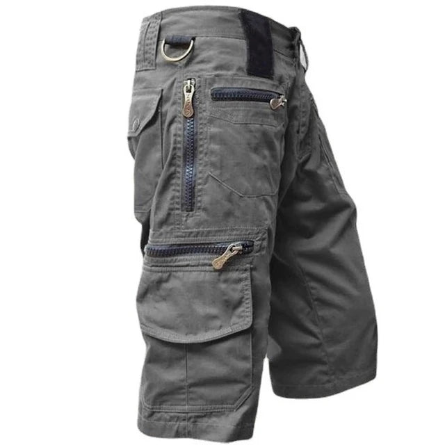 Multi Pocket Cargo Shorts with Zip Closure for Men | Outdoor Utility Style
