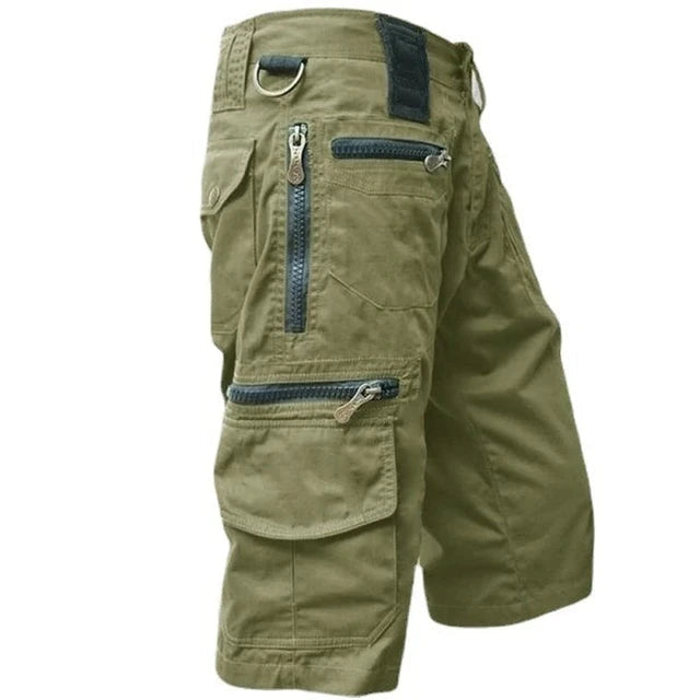 Multi Pocket Cargo Shorts with Zip Closure for Men | Outdoor Utility Style