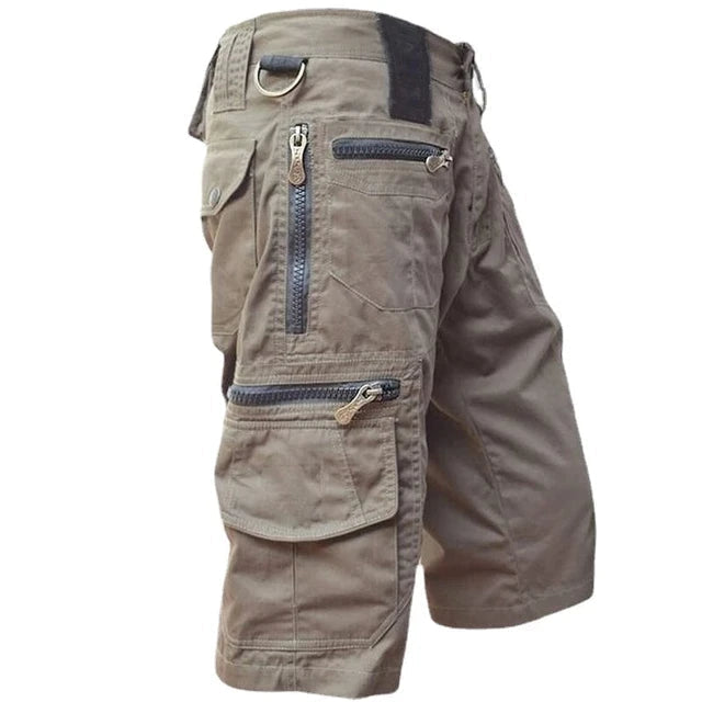 Multi Pocket Cargo Shorts with Zip Closure for Men | Outdoor Utility Style