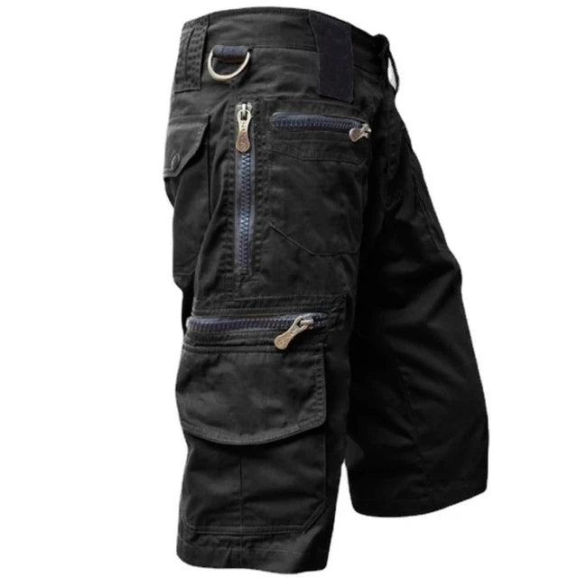 Multi Pocket Cargo Shorts with Zip Closure for Men | Outdoor Utility Style