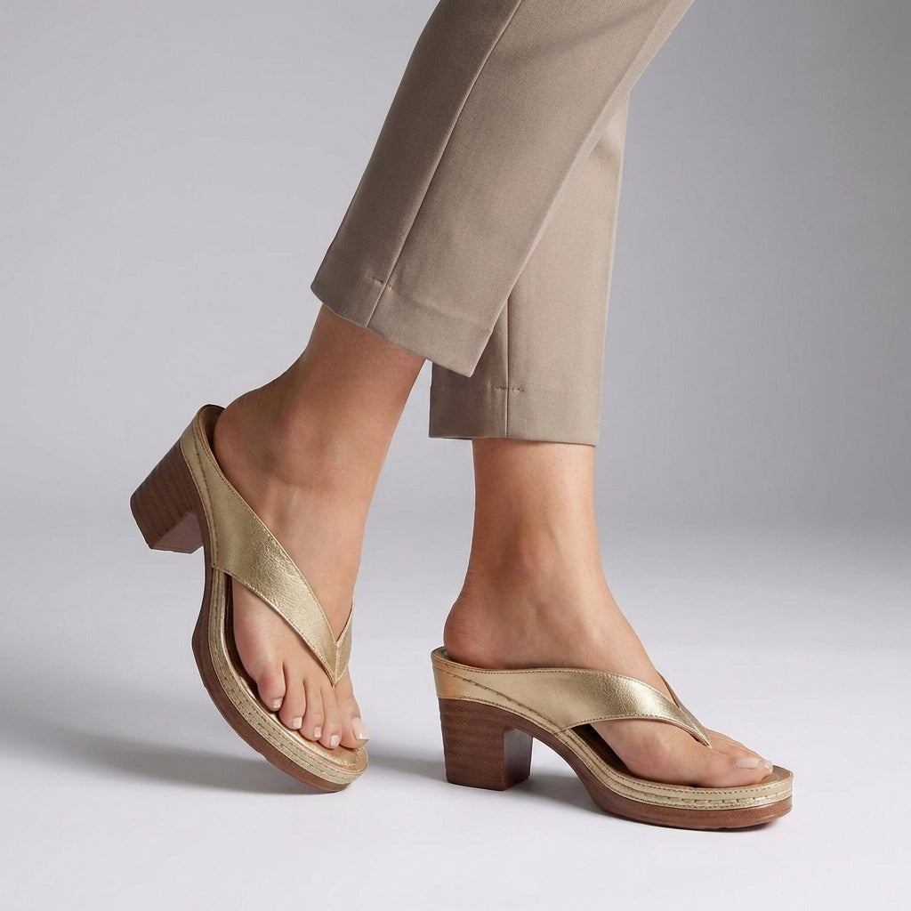 Block Heel Thong Platform Sandals for Women