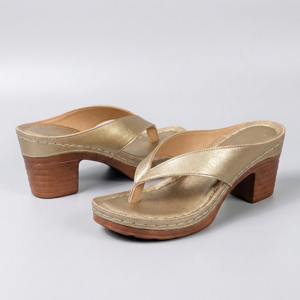 Block Heel Thong Platform Sandals for Women