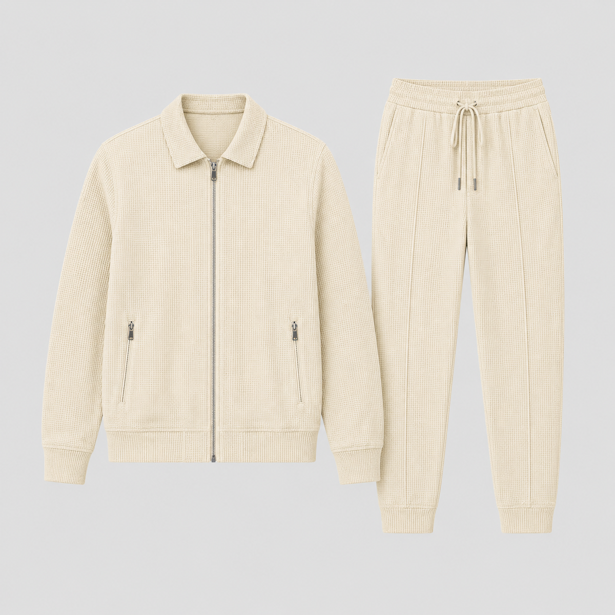 Zip Front Jacket and Pants Tracksuit Set for Men | Two Piece Set