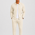 Zip Front Jacket and Pants Tracksuit Set for Men | Two Piece Set