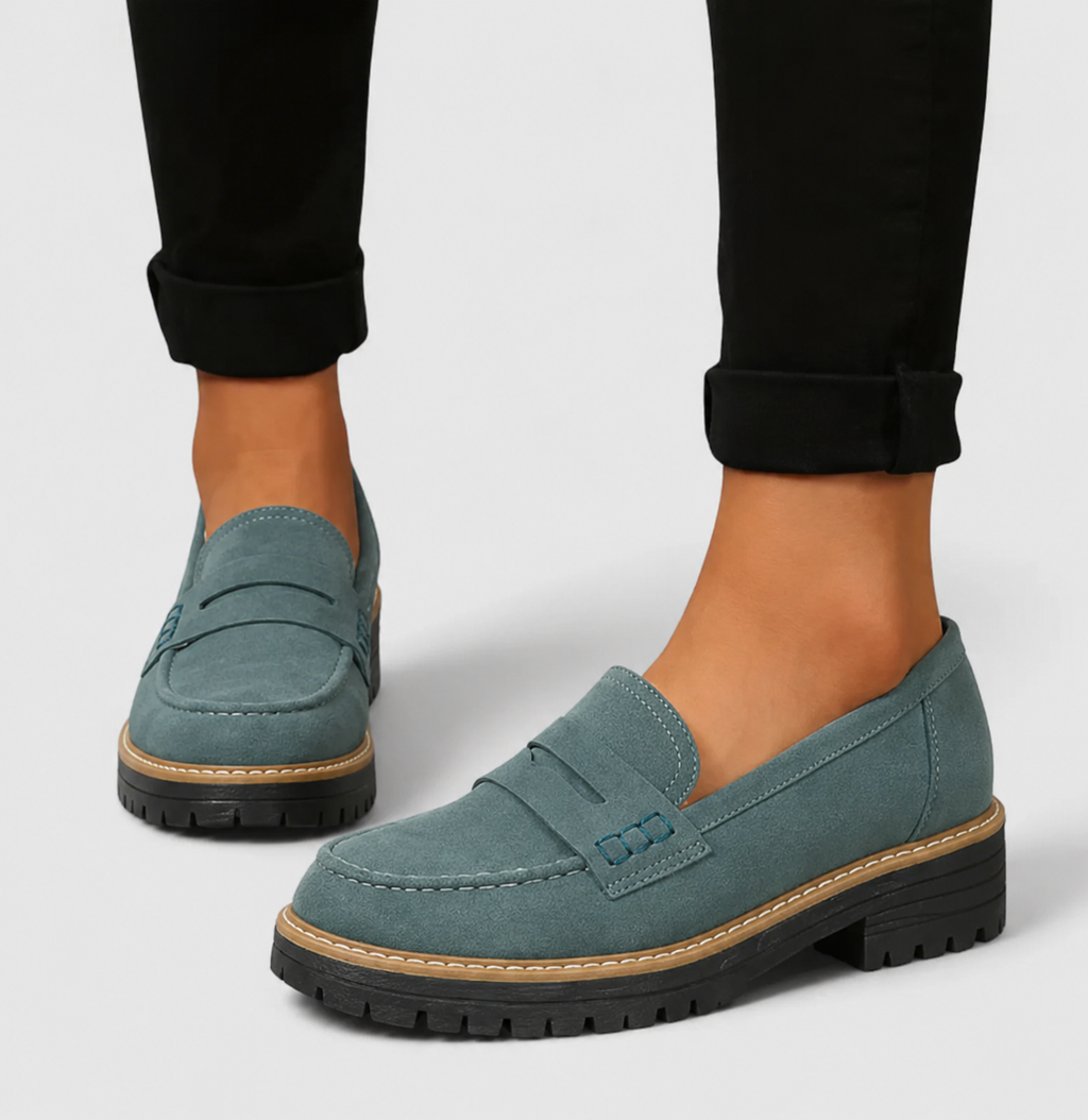 Black Cushioned Orthopedic Loafers for Women