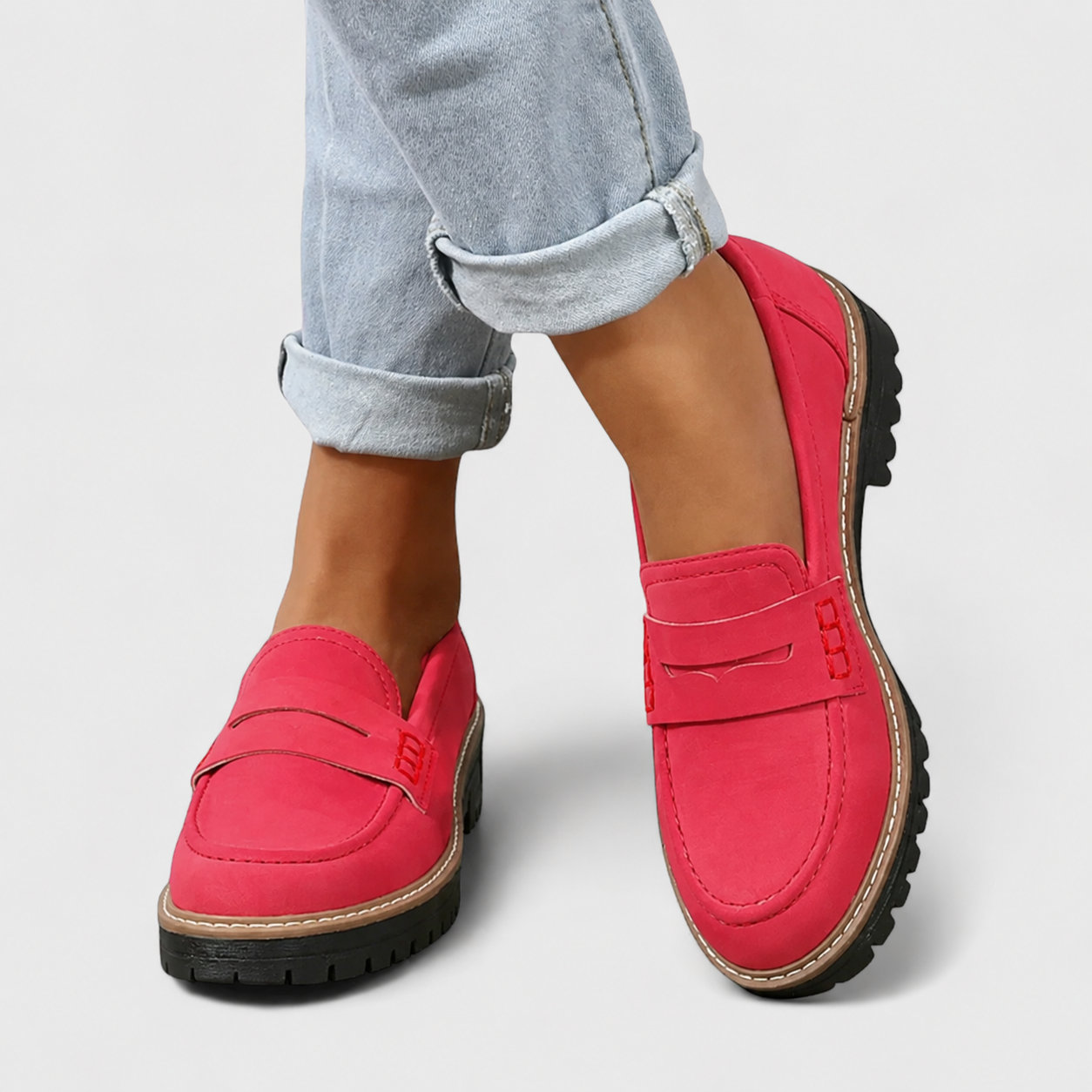 Black Cushioned Orthopedic Loafers for Women